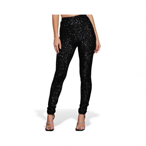 Blue B Pants - Blue B Women’s Black Sequin Pull-on Legging Pant Large